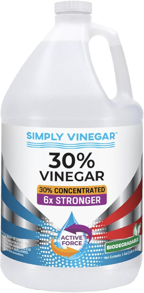 Simply Vinegar 30% Vinegar Pure Concentrated Active-Force Vinegar for Cleaning, Home, and Garden, 128