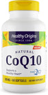 Healthy Origins Natural CoQ10 (Kaneka Q10), 100 mg - 60 Softgels - Gluten-Free & Non-GMO Heart Health Supplement