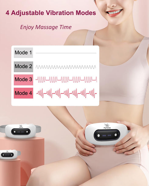 Electric Heating Pad - Portable Cordless Menstrual Heating Pad with 4 Heat Levels and 4 Massage Modes for Cramps