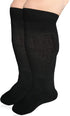Extra Width Diabetic Socks for Lymphedema - Bariatric Non Binding Knee High Sock for Swollen Feet, 2 Pairs