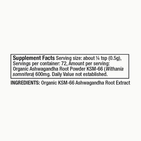 Moon Juice Ashwagandha Organic Root Powder Extract - 72 Servings Natural Stress Relief, Focus & Mood Support, Vegan