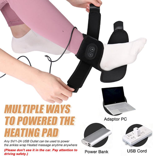 WOOLALA 3 3 Heated Ankle Brace with Vibration USB Foot Heating Pad for Winter Foot Warmer for Circulation with Heating