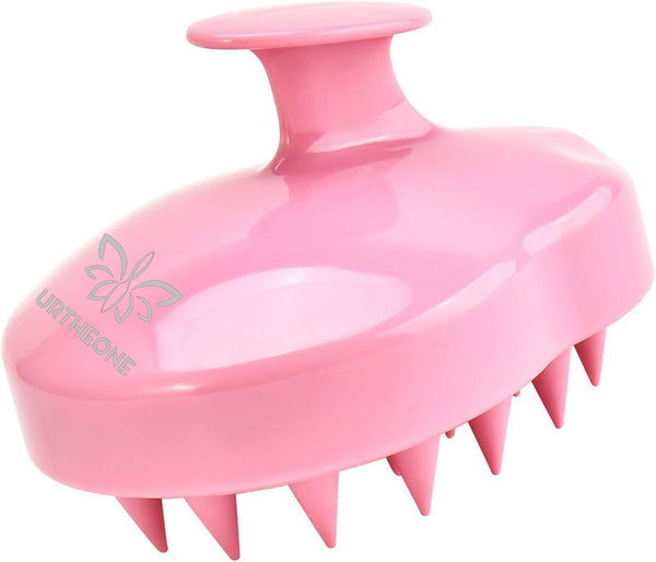 Soft Silicone Hair Scalp Massager Shampoo Brush for All Hair Types, Pink Hair Care Tool for Men, Women, Kids