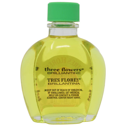 Three Flowers Brilliantine Men Hair Styling Oil, Anti-Frizz, 2-Pack of 4 FL Oz Bottles