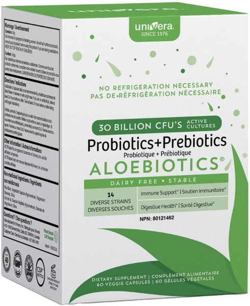 Univera Probiotics for Women, 30 Billion CFUs with Organic Aloe Vera, 60ct, Digestive Enzymes for Adults