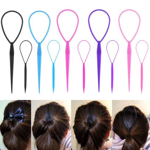 WSYUB Topsy Tail Tools, 10Pcs Hair Styling Accessories, French Braid Tool Loop for Girls, 5 Colors