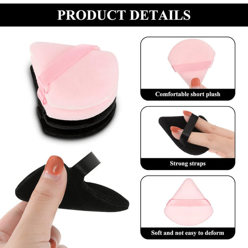 Maitys 12 Pieces Triangle Powder Puff, Face Makeup Cosmetic for Loose Powder, Soft Washable Reusable Foundation Sponge