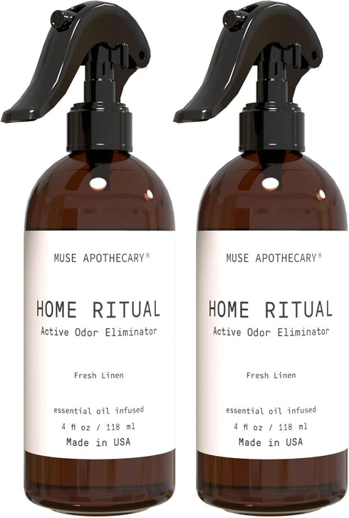 Muse Apothecary Home Ritual Active Odor Eliminator Spray, Furniture Deodorizer & Bathroom Odor Eliminator, Essential