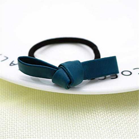 LOVEF 6 Pcs Simple Korean Elastic Double Knotted Bows Hair Band, Rubber Band for Girls Hair Accessories