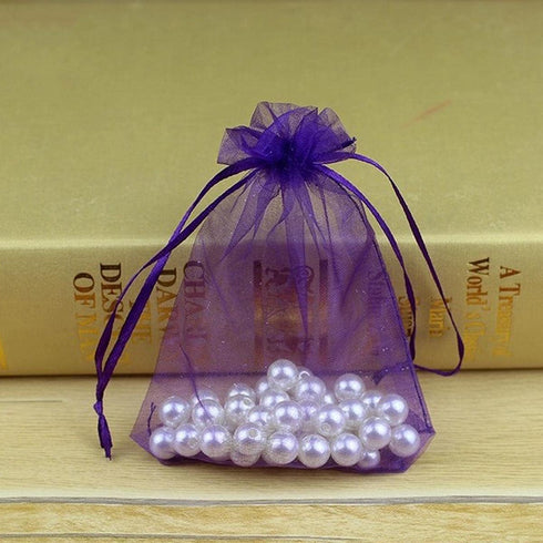 4x6 Inch Organza Gift Bags with Drawstring, 100 Pcs Purple Sachet for Jewelry, Candy, Baby Shower, Party Favors