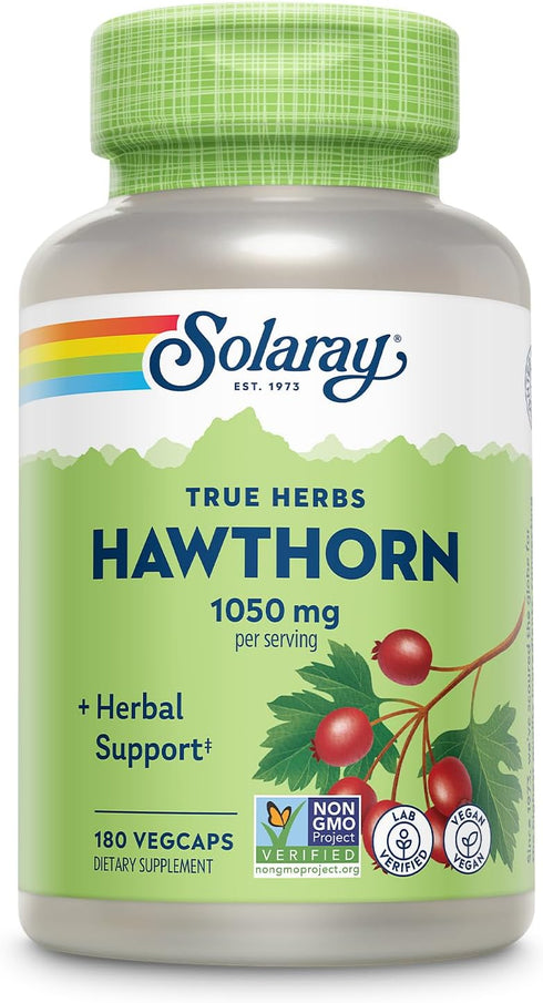 SOLARAY Hawthorn Berry Capsules 1050 mg, 90 Servings for Cardiovascular Support