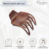 Parcelona French Paw Wide Side Slide Yoga Jaw Hair Clips, Strong Hold No Slip Grip, Brown Streaks