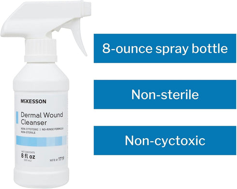 McKesson Dermal Wound Care Cleanser Spray, 8 oz First Aid Wash for Minor Injuries, Cuts, Burns