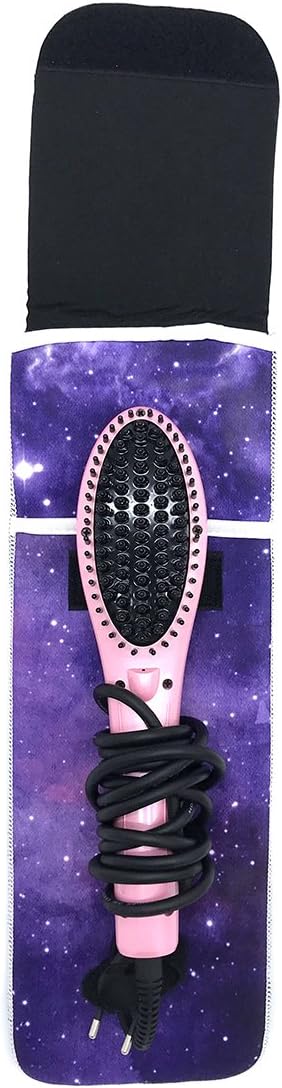 Wanty Purple Sky Hair Straighteners Case with Fastener - Neoprene Curling Iron Holder Travel Cover Pouch