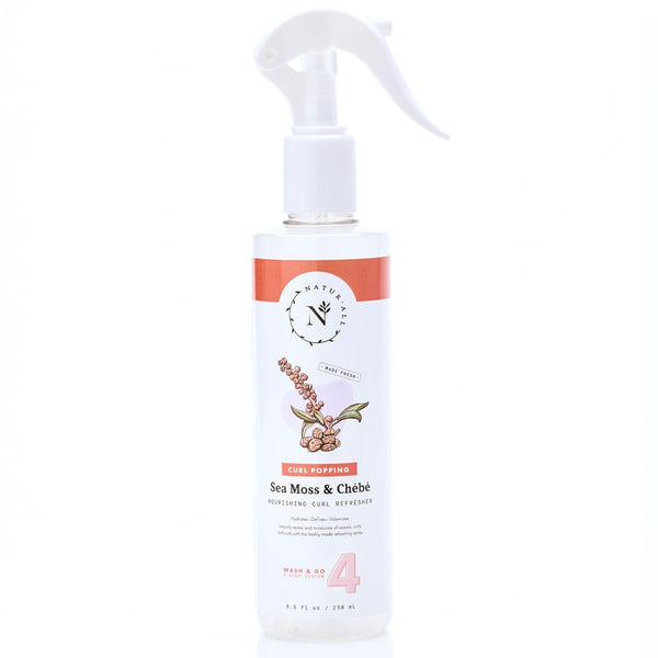 NaturAll Sea Moss & Chebe Curl Refresher Spray, 8.5 Oz, All Natural Hydrating Hair Mist for Curly Hair