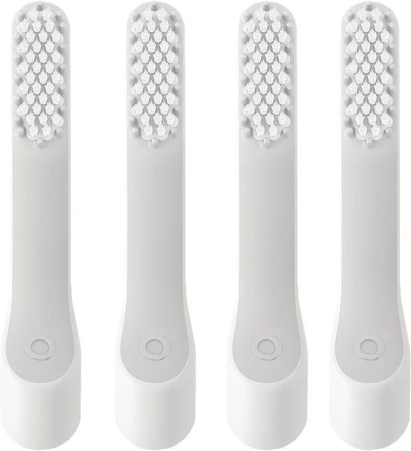 4-Pack Gray Soft Bristles Toothbrush Replacement Heads Compatible with Quip Electric Brush Heads Refill