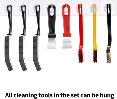 MixS Live 8Pcs Set,Heavy Hard Bristle Crevice Cleaning Brush Duty Grout Brush Kit, Deep Clean Brush for Stove, Window
