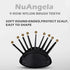 NuAngela Cushion 9 Row Nylon Bristle Brush for Curly Hair, Easy Clean Styling Hairbrush for Detangling