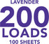 Eco Friendly Laundry Detergent Sheets, 200 Loads, Plastic Free, Lavender