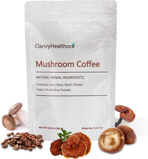 Mushroom Coffee, Mushrooms Herbal Supplements for Better Focus, Energy, Digestion, Skin, and