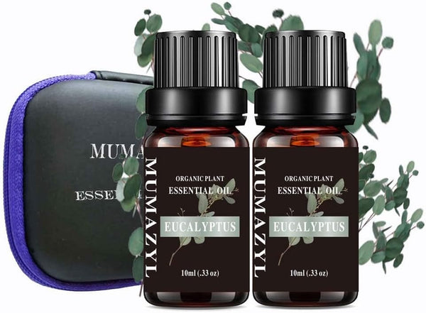 Eucalyptus Essential Oil 2 Pack 10ml - Organic Pure Grade for Diffuser, Car, Candle Making, Cleaning, Bedroom,