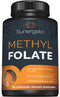 Sunergetic Premium Methyl Folate Supplement – Methylated Vitamin B12 and B6, 400 mcg per Capsule – 60 Capsules
