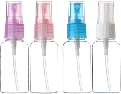 Honbay 4PCS 30ML Small Portable Reusable Plastic Fine Mist Spray Bottles - Transparent Travel Cosmetic Spray Bottles