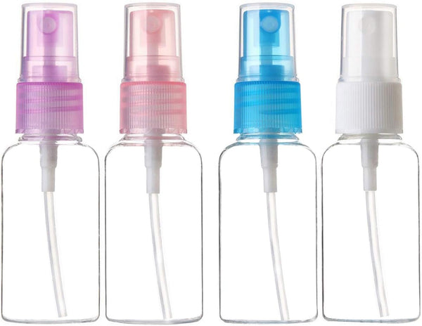 Honbay 4PCS 30ML Small Portable Reusable Plastic Fine Mist Spray Bottles - Transparent Travel Cosmetic Spray Bottles
