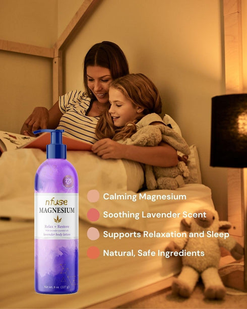 nfuse Magnesium Lotion, Ultra Healing Body Lotion, Natural Magnesium Therapy, Lavender, 8 oz