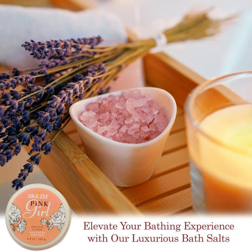 Spa Gift for Women, 4 Pcs Relaxation Set with Body Lotion, Body Spray, Bath Salts & Puff - Self Care Gifts by Draizee