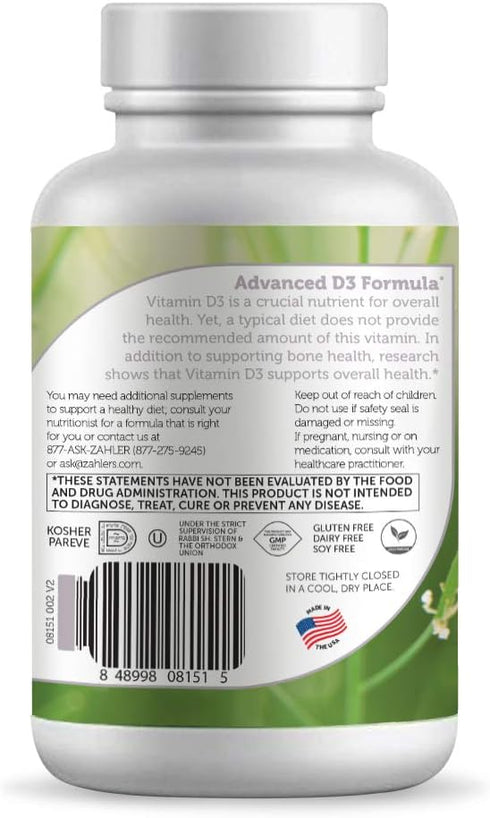 Zahler VITAMIN D3 CHEWABLE 2000IU, All-Natural Supplement for Vitamin D Deficiencies, Certified Kosher, 120 Tablets