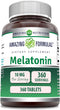 Amazing Formulas Melatonin Supplement, 10 Mg per Serving, 360 Tablets, Non-GMO