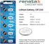 Renata CR1220 3V 1220 (2 Count) Batteries - Lithium Coin Cell Battery