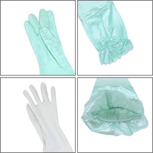 RARITYUS Household Kitchen Cleaning Gloves Waterproof Cotton Lined Dishwashing Non-Slip Long Cuff Gloves