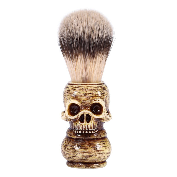 ZJchao Shaving Brush, Skull Head Shaped Handle Beard Shaving Brush for Men, Gifts for Dad Boyfriend
