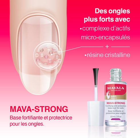 MAVALA Mava-Strong Fortifying Base Coat – Healthy Nails, Strengthens and Protects Damaged Nails, Colorless, Shiny 0.3