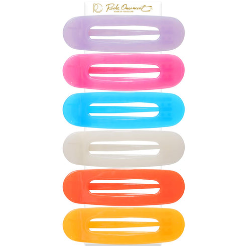 RC ROCHE ORNAMENT 6 Pcs Durable Plastic Hair Clips for Women, Large Jelly Candy Multicolor Jaw Claw Clamp