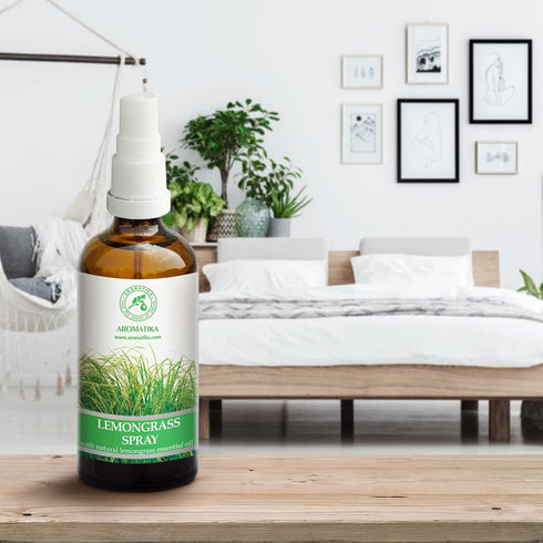 Lemongrass Aromatherapy Spray with Natural Essential Oil 3.4 Fl Oz - Room Mist and Air Freshener