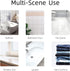 2-Pack Scrub Brush with Long Handle, Medium Firm Bathroom Cleaning Supplies for Kitchen or Carpet, White & Blue