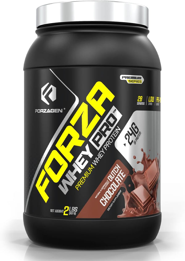 Forzagen Whey PRO Low Carb Protein Powder | 24g Protein per Serving, Dutch Chocolate, 2 lbs. (28 Servings)