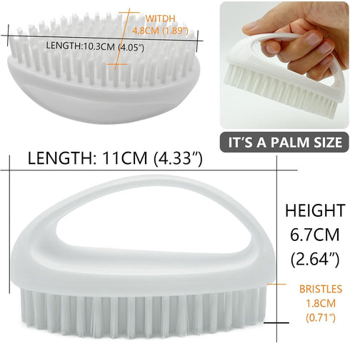 Heavy Duty Scrub Brush for Cleaning, Multi-Purpose Small Size with Stiff Nylon Bristles, White