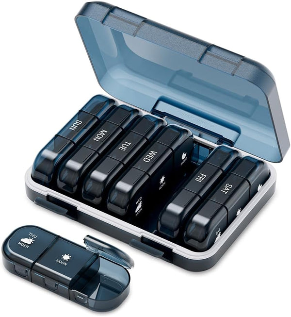 wowotaoo 7 Day Weekly Pill Organizer - 3 Times a Day, Waterproof Travel