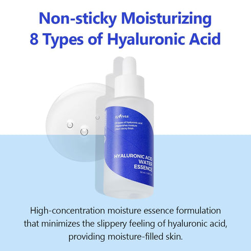 ISNTREE Hyaluronic Acid Water Essence 50ml | Water Serum | Replenishes Moisture, Non-sticky Finish