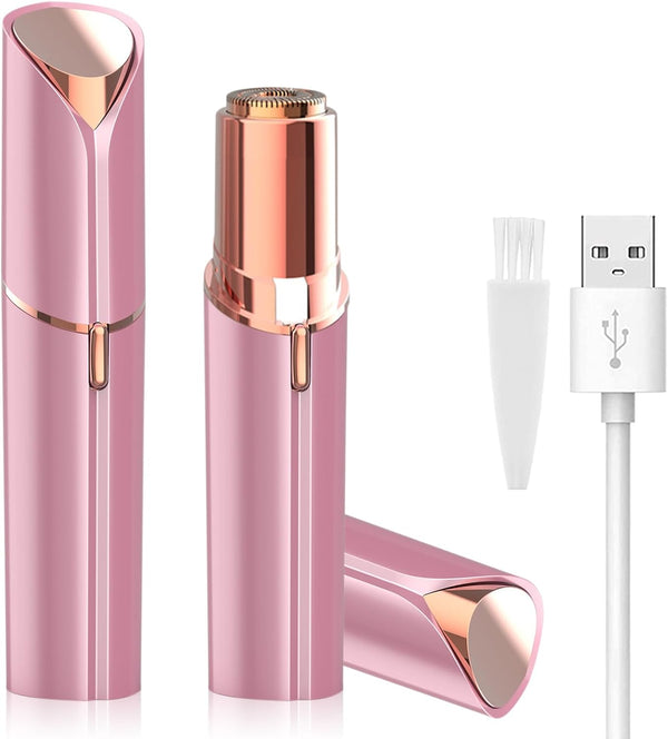 Rosarden Facial Hair Remover, USB Rechargeable IPX6 Waterproof Eyebrow Face Razor Trimmer for Women (Pink)