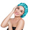 Stain Bonnet Silky Adjustable Satin Sleep Cap for Night Sleeping Hair Bonnet, Reversible Peacock Blue/Black