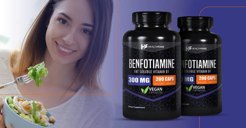 Benfotiamine 300mg | 200 Capsules Fat Soluble Thiamine Vitamin B1 for Overall Health | Non-GMO & Gluten Free