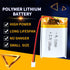 3.7V 1300mAh 112840 Lipo Battery, Rechargeable Lithium Polymer Ion Pack with JST Connector