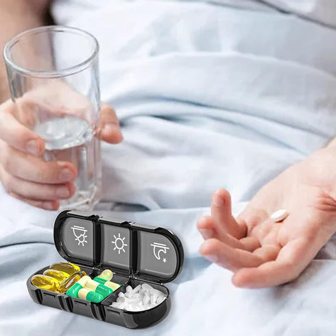 Meiliyizu 3 Weekly for Pill Organizer Times a Day for Pill Box with Portable Canvas Bag for Pill Container Medication