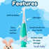 brush-baby BabySonic Electric Toothbrush for Ages 0-3 Years, Teal - Smart LED Timer & 2 Sensitive Brush Heads