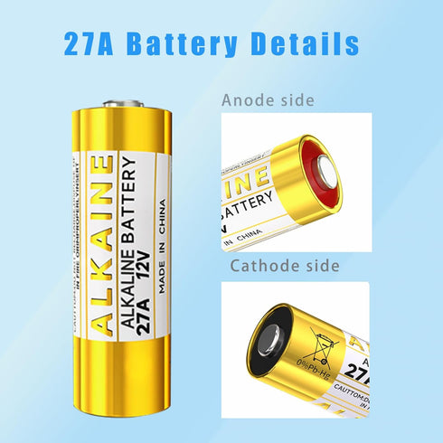 HoootCell A27 27A 12V 12 A27 5 Pack Battery, Alkaline Batteries Long-Lasting Volt Battery for Doorbells and Remotes